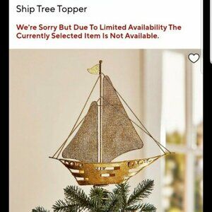 Pottery Barn Coastal Nautical Beach Home Ship Tree Topper